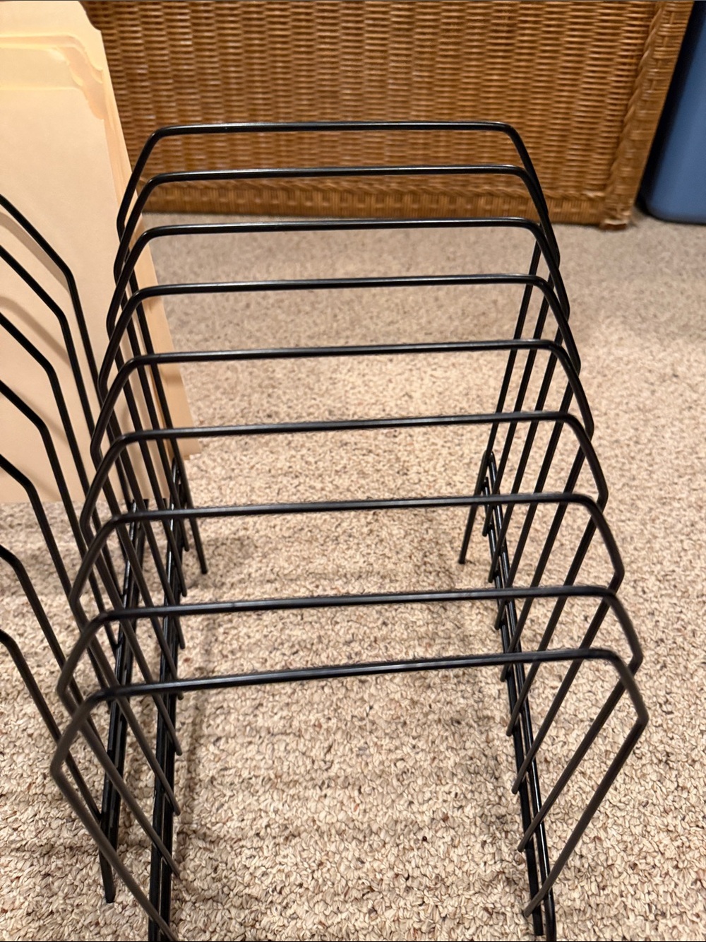 Black Metal File Sorter Racks - Set of 2 with 30 folders - Picture 2 of 3